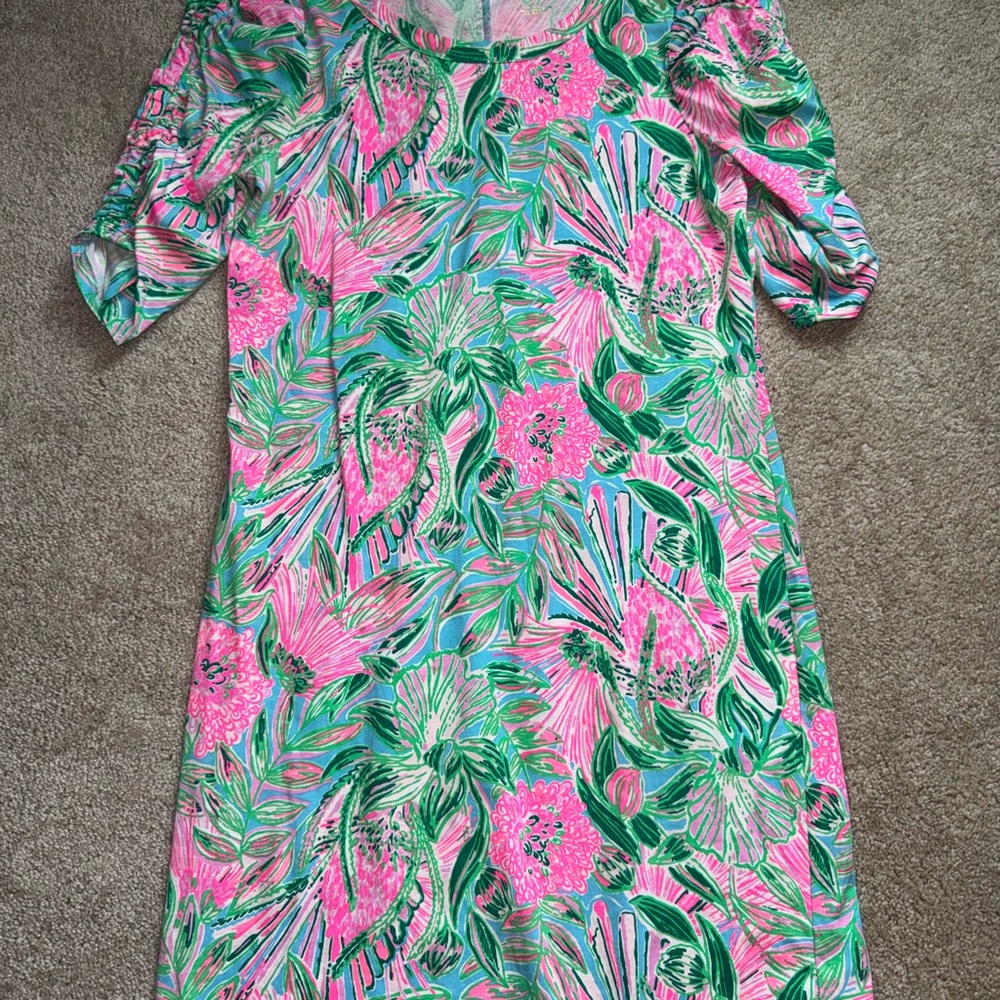 Lilly Pulitzer Pink and Green Floral Dress